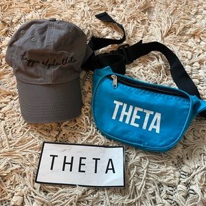 Kappa Alpha Theta bundle hat, fanny pack & sticker